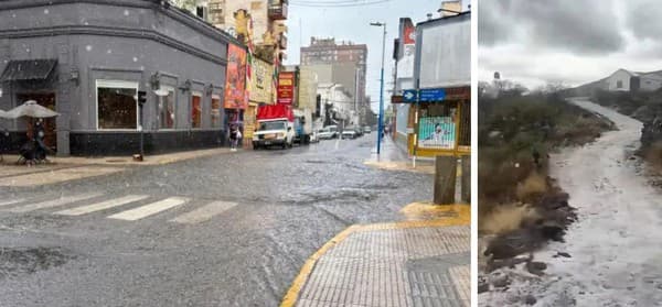 Tormenta intensa anega calles en la capital tucumana y deja granizo en zona serrana